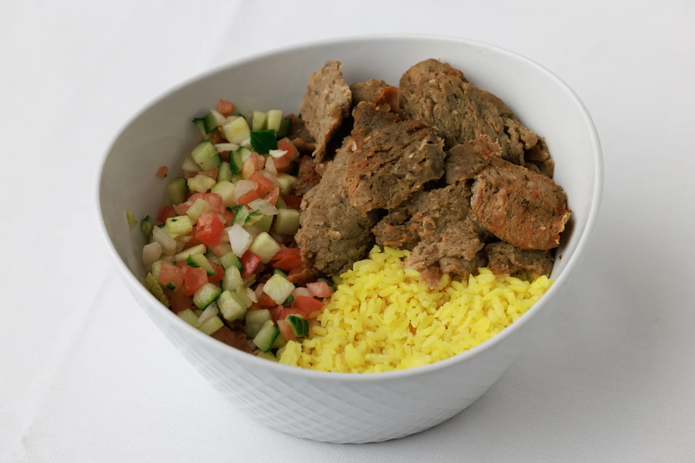 Lamb and beef gyro bowl